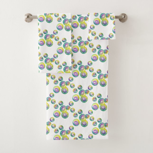 Blasen Iridescent Rainbow Soap Bathtub Blasen Badhandtuch Set (Insitu)