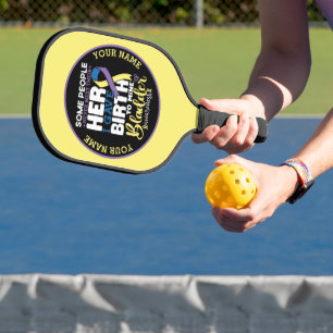 Blasen-Krieger Einige Menschen treffen ihren Helde Pickleball Schläger