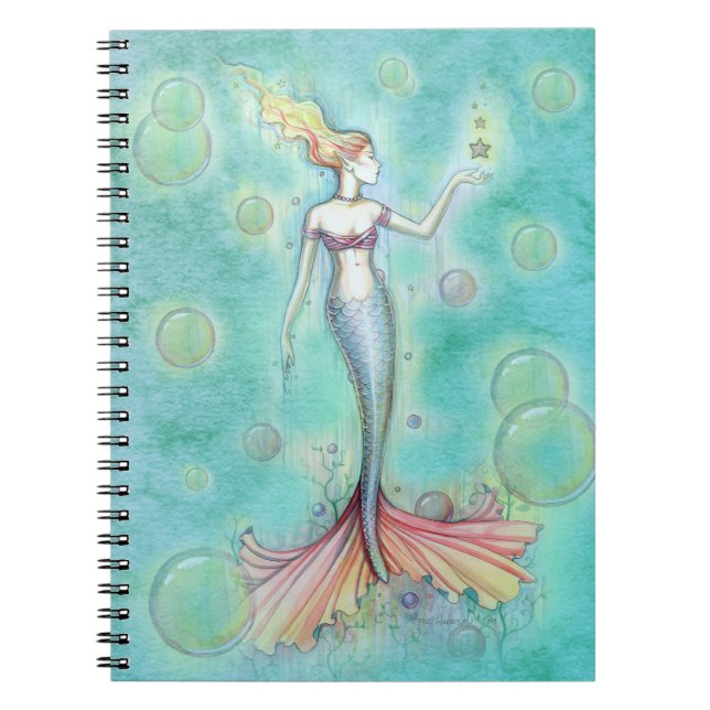 Blasen Mermaid-Notebook Notizblock (Vorderseite)
