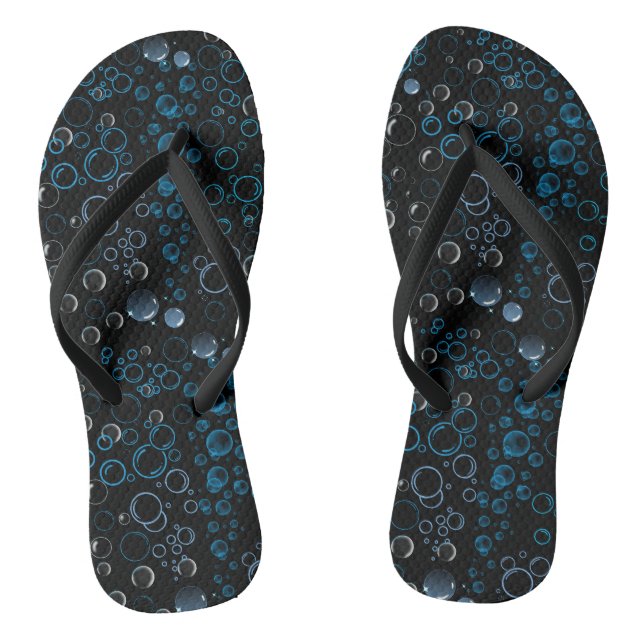 Blasen Muster 01 Schwarze BG Flip Flops (Fußbett)