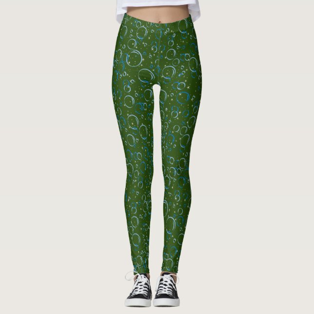 Blasen Muster 02.FR.b Dgreen BG Leggings (Vorderseite)