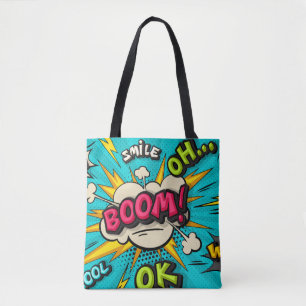 Blasen Pop Art Cloud Blase. Lächeln, wow, pow, coo Tasche