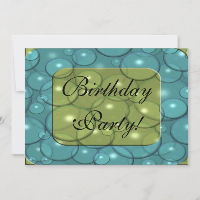 Blasen-Problem-Geburtstags-Party Einladung (Vorderseite)
