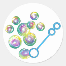 Blasen Rainbow Soap Blasen Blauer Wand Runder Aufkleber