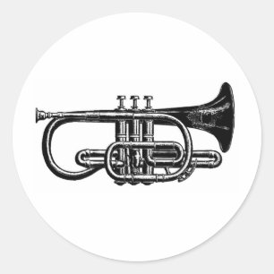 Blasen Sie Ihr Horn aus dem Kaisercornet - Musikin Runder Aufkleber