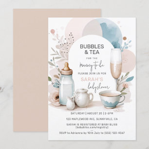 Blasen & Tea Baby Dusche Einladung zur Mama