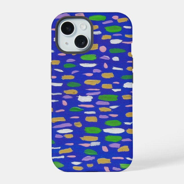 Blasen und Blues iPhone 15 Hülle (Rückseite)