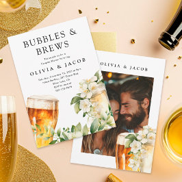 Blasen und Brause Paare Dusche Foto Einladung