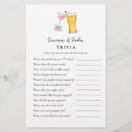 Blasen und Brew Couple's Shower Trivia Spiele