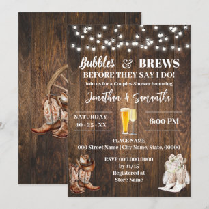Blasen und Brüche bevor ich Country Wedding Einladung
