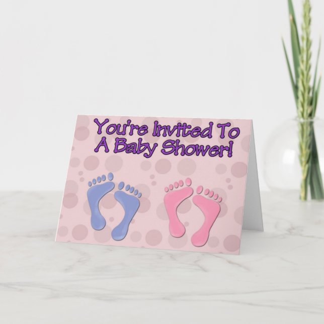 Blasen und Füße Babyparty-Einladungs- Einladung (Vorderseite)