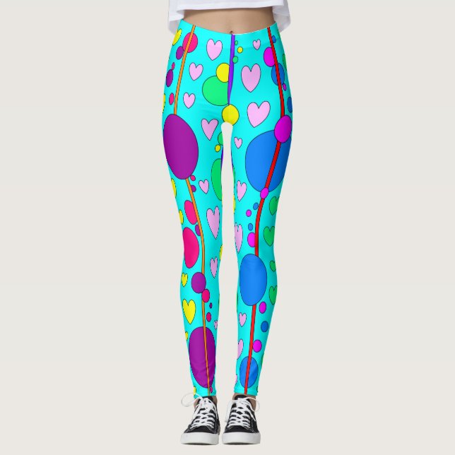Blasen und Herzen Leggings (Vorderseite)
