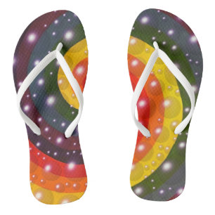 Blasen und Perlen Regenbogen Wirbel FlipFlops
