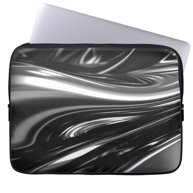 Blasen von Silbermetall Laptopschutzhülle (Vorderseite)