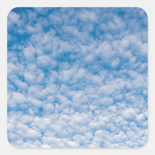 Blasen Wolken in Blue Sky Nature Foto Mammatus Quadratischer Aufkleber