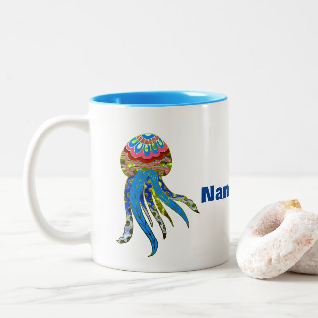 Blasen Zweifarbige Tasse (Mit Donut)