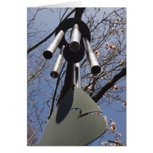 Blasenkarte für Windspiele und Magnolienzweige