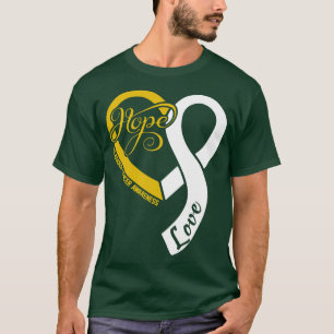 Blasenkrebs-Bewusstsein Hople Love Heart Ribbon H T-Shirt