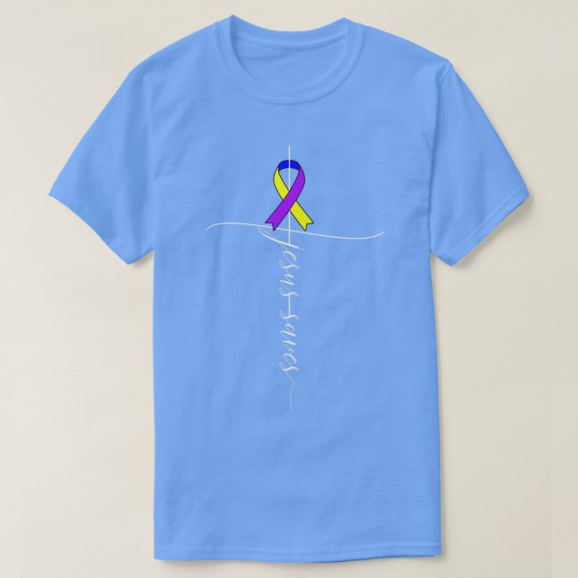Blasenkrebs-Bewusstsein Jesus Rette Christliches G T-Shirt (Design vorne)