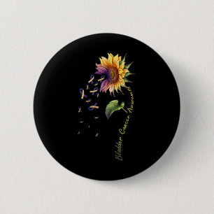 Blasenkrebs Bewusstsein Sonnenblumen Shirt Button