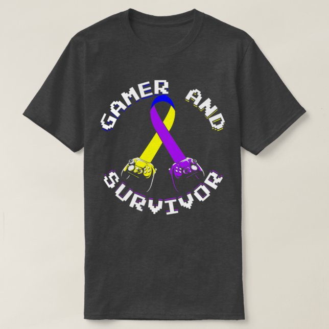Blasenkrebs-Sensibilisierungsgamer und Überlebensp T-Shirt (Design vorne)