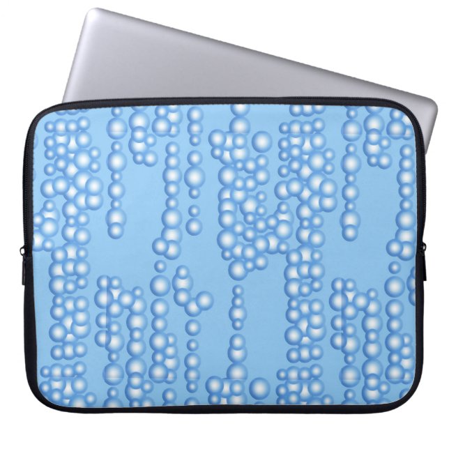 Blasenstrom, hellblaue Farbtöne Laptopschutzhülle (Vorderseite)