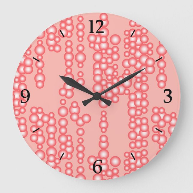 Blasenstrom, Korallenrosa Große Wanduhr (Vorderseite)