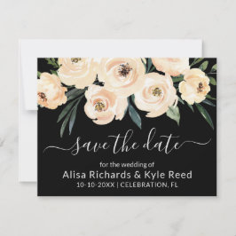 Bläserbeige Blush Gold Save the Date schwarz Ankündigung