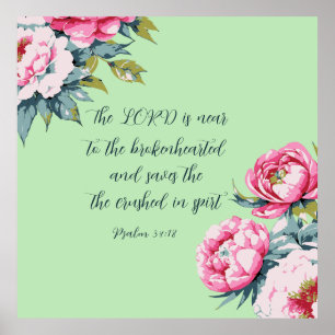 Bläserbibelschrift Psalm34:18 Poster