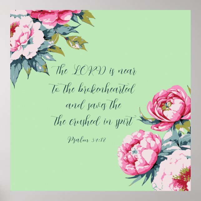 Bläserbibelschrift Psalm34:18 Poster (Vorne)