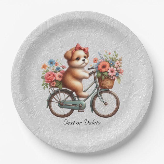 Bläserbike-Welpenpapierplatte Pappteller (Vorderseite)