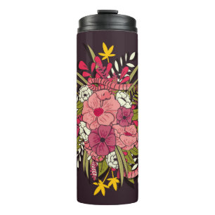 Bläserbotanische Handgezeichnete Vintage Keule Thermosbecher