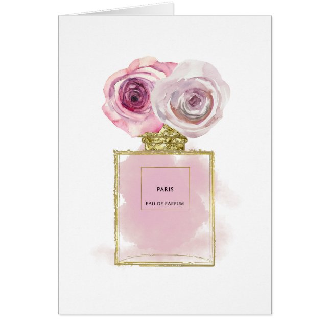 Bläserfashion Parfüm Flasche Rosa Rosen Gold Glam (Vorne)