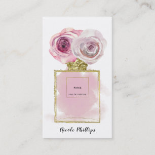 Bläserfashion Parfüm Flasche Rosa Rosen Gold Glam Visitenkarte