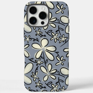 Bläsergraue und cremige Blume iPhone 16 Pro Max Hülle