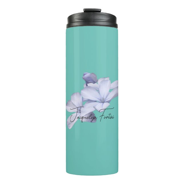 Bläserne Elegante Minimalistische Kalligrafie Name Thermosbecher (Vorderseite)