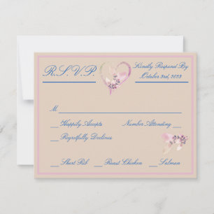 Bläserne Herbstblüte & blaue Hochzeit RSVP Karte