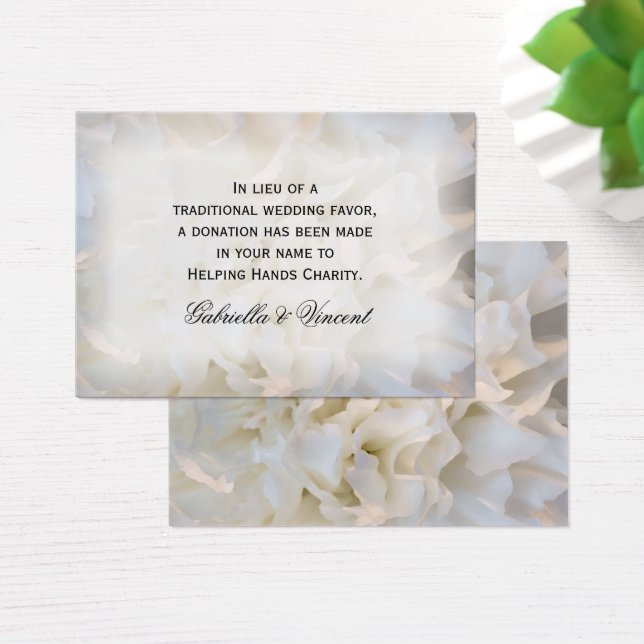 Bläserne Hochzeitskarte mit weißer Nelke - Wohltät (Schreibtisch)