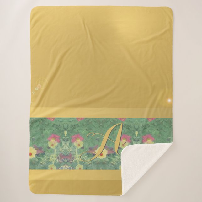 Bläserne Messinglasche Monogram Sherpa Blanket Sherpadecke (Vorderseite)