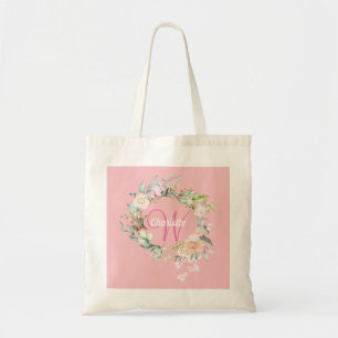 Bläserne Rose Gold Script Monogram Pink Toag Tragetasche