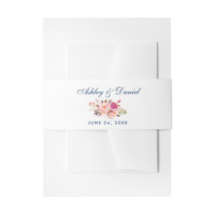 Bläserne Wasserfarbe Rosa blaue Hochzeit Einladungsbanderole