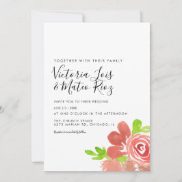 Bläserner Blumenstrauß Rosa Hochzeit Einladung