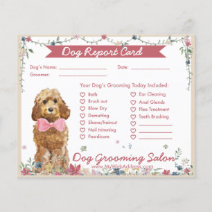 Bläserner Cockapoo Dog Grooming Report Card Flyer