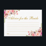Bläserrosa Blush Gold Brautparty Admin Card Hinweiskarte<br><div class="desc">Bläserfarbene Blütenpinke Rosa Gold Brautparty Ratenkarte</div>
