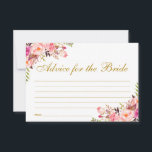 Bläserrosa Blush Gold Brautparty Admin Card Hinweiskarte<br><div class="desc">Bläserfarbene Blütenpinke Rosa Gold Brautparty Ratenkarte</div>