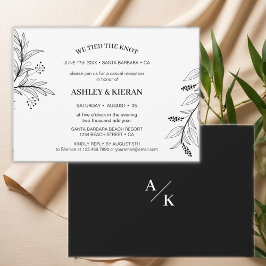 Bläserschwarz und Weiß Wir tippten den Knoten-Empf Einladung