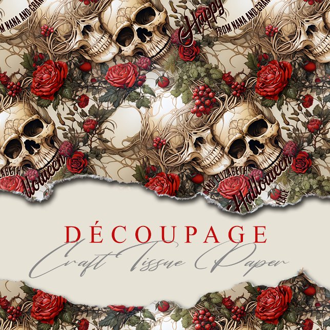 Bläserskulls Rote Rosen Gothic Wedween Seidenpapier (Von Creator hochgeladen)