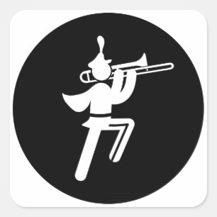 Blaskapelle - Trombone-Spieler Quadratischer Aufkleber