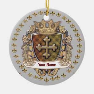 Blason de Famille Couronne Bouclier Ornement de No