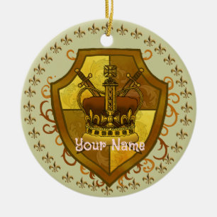 Blason de Famille Couronne Ornement de Nom de Fami